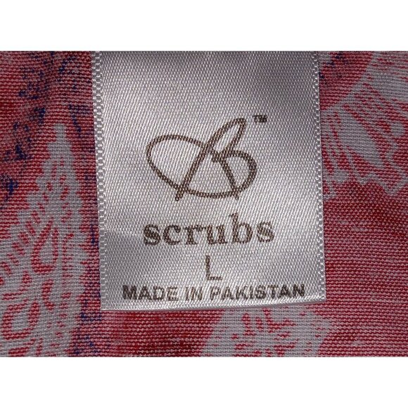 Lot Of 2 Mixed Brands Women's V Neck Multicolor,  Pink Scrub Tops Size L - Picture 8 of 16